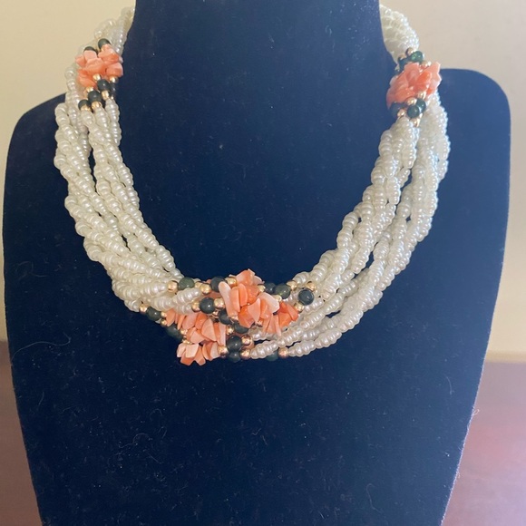 Freshwater Elegant Pearl Twisted Multi strand Necklace - Picture 4 of 12